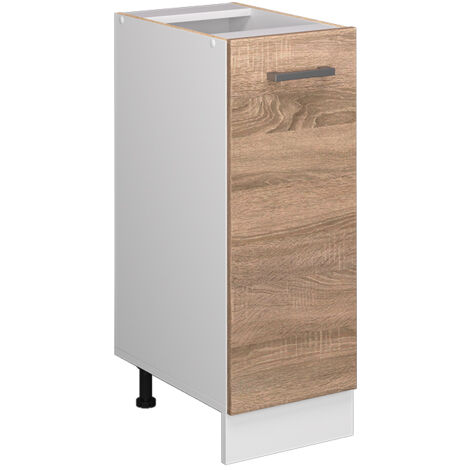 Meuble bas universel R-Line, Sonoma, 30 cm avec porte, sans plan de travail, Vicco
