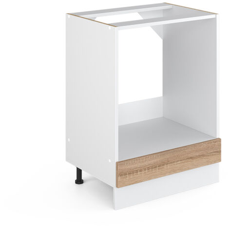 Meuble bas universel R-Line, Sonoma, 60 cm avec grande niche, sans plan de travail, Vicco