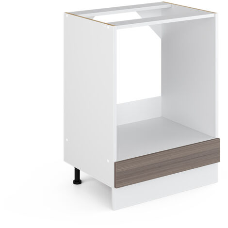 Meuble bas universel R-Line, Gris, 60 cm avec grande niche, sans plan de travail, Vicco