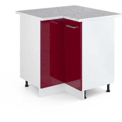 Universal Armoire d'angle R-Line, Rouge bordeaux Haute brillance, 75.6cm avec porte, avec PT, Vicco (1/5)