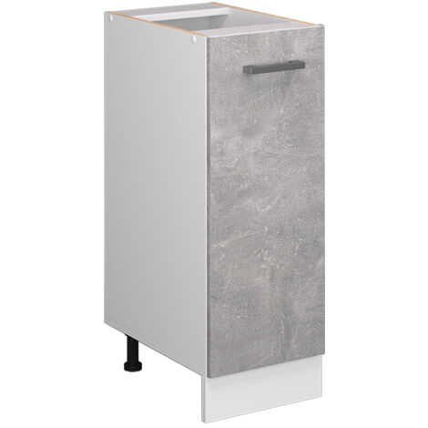 Meuble bas universel R-Line, Béton, 30 cm avec porte, sans plan de travail, Vicco