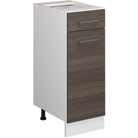 Meuble bas universel R-Line, Gris, 30 cm avec tiroir, sans plan de travail, Vicco