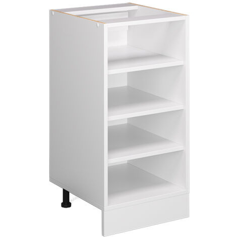 Armoire basse à étagères R-Line, Blanc, 40 cm avec étagères ouvertes, sans plan de travail, Vicco (1/5)