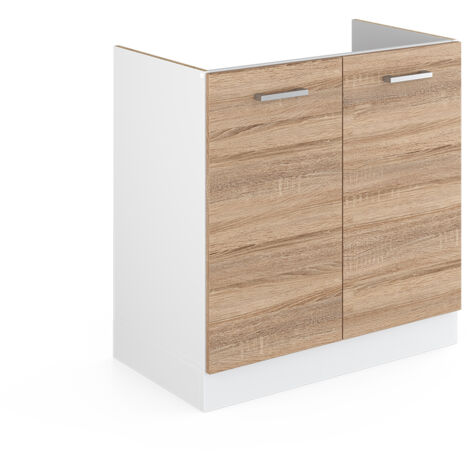 Meuble bas pour l'évier R-Line, Sonoma, 80cm avec portes, sans PT, Vicco