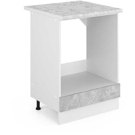 Meuble bas universel R-Line, Béton, 60 cm avec grande niche, avec plan de travail, Vicco (1/4)
