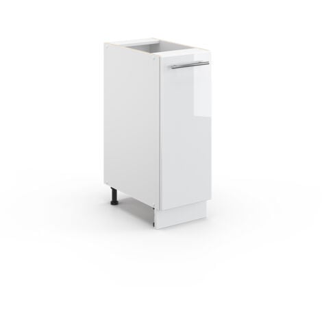 Meuble de cuisine Fame-Line, Blanc Haute brillance, 30 cm sans plan de travail, Vicco