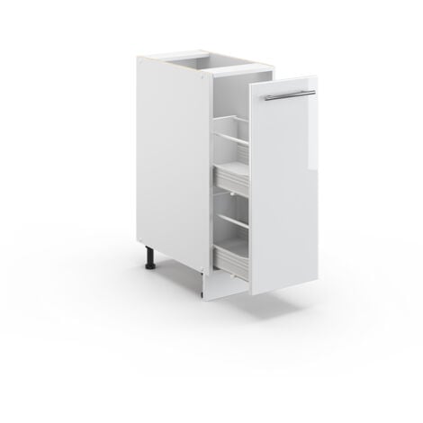 Meuble de cuisine Fame-Line, Blanc Haute brillance, 30 cm sans plan de travail, Vicco