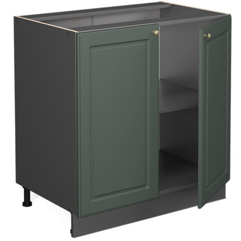 Meuble bas sous-évier Fame-Line, Vert Or Campagne, 80 cm avec étagère, PT Chêne, Vicco (1/5)