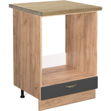Meuble pour four Fame-Line, Anthracite-or, 60 cm , PT Chêne, Vicco