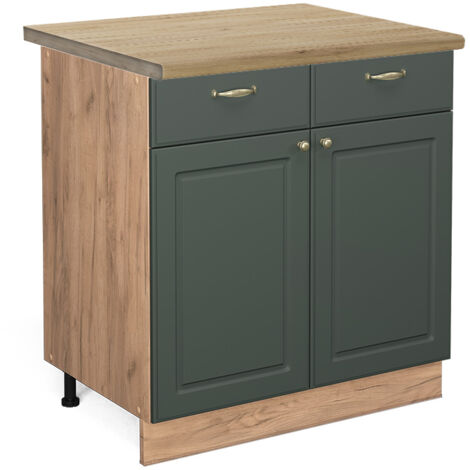 Meuble cuisine Fame-Line, Vert Or Campagne, 80 cm , PT Chêne, Vicco