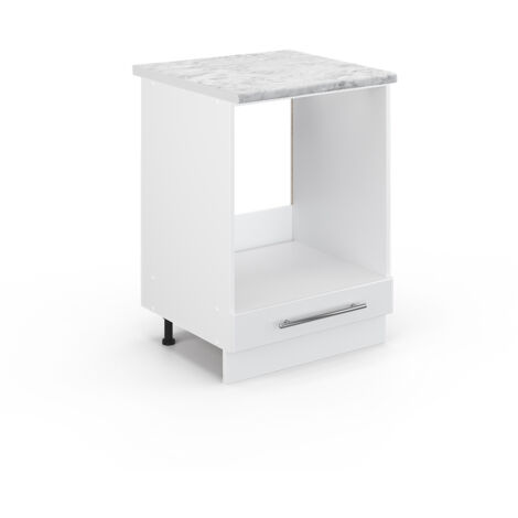 Meuble pour four Fame-Line, Blanc Haute brillance, 60 cm , PT Marbre, Vicco (1/5)