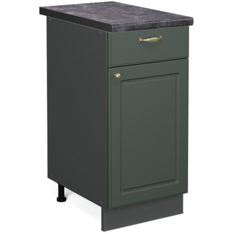 Meuble cuisine Fame-Line, Vert Or Campagne, 40 cm , PT Anthracite, Vicco