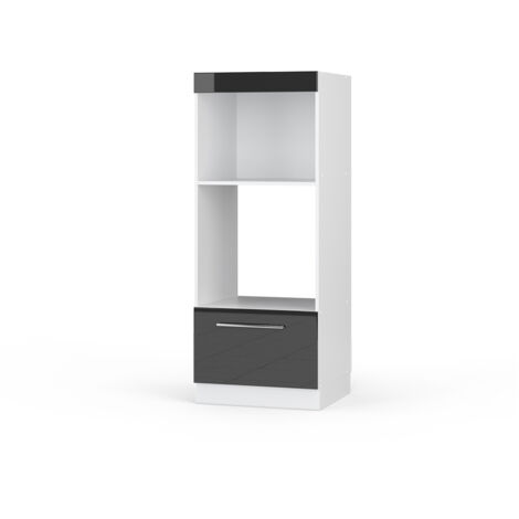 Armoire micro-ondes Fame-Line, Anthracite Haute brillance, 60cm ouvert, Vicco (1/5)
