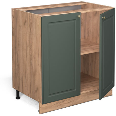 Meuble bas de cuisine Fame-Line, Vert Or Campagne, 80cm avec étagère, PT Marbre, Vicco (1/5)