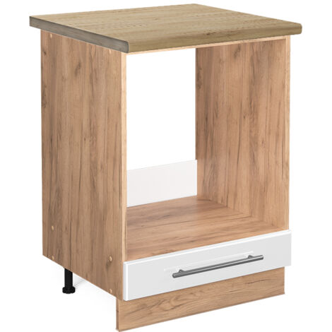 Meuble pour four Fame-Line, Blanc Haute brillance, 60 cm , PT Chêne, Vicco (1/5)