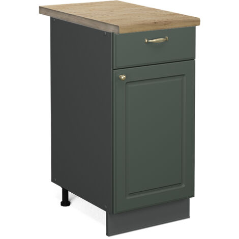 Meuble cuisine Fame-Line, Vert Or Campagne, 40 cm , PT Chêne, Vicco