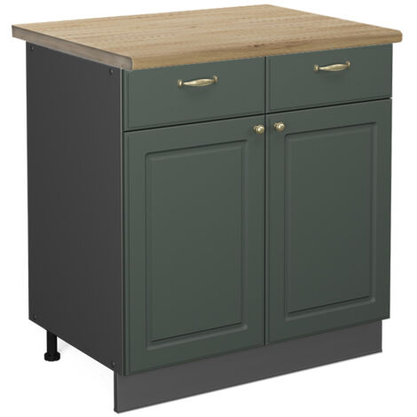 Meuble cuisine Fame-Line, Vert Or Campagne, 80 cm , PT Chêne, Vicco