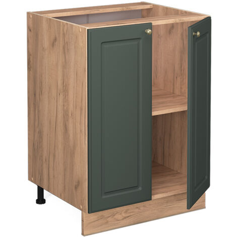 Meuble bas de cuisine Fame-Line, Vert Or Campagne, 60 cm , PT Chêne, Vicco
