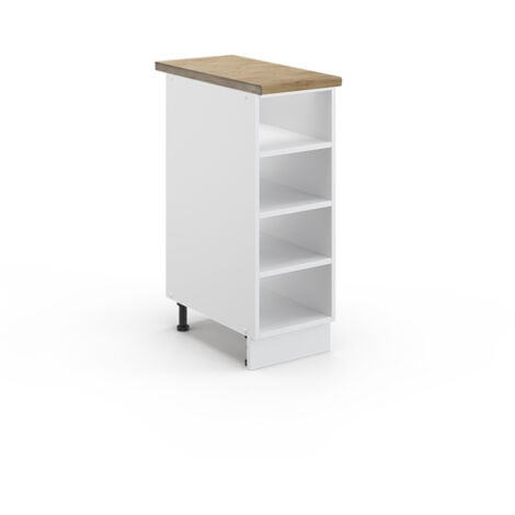 Etagère de cuisine Fame-Line, Blanc, 30 cm, PT Chêne, Vicco