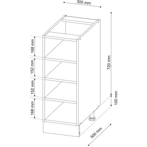 Etagère de cuisine Fame-Line, Blanc, 30 cm, PT Chêne, Vicco