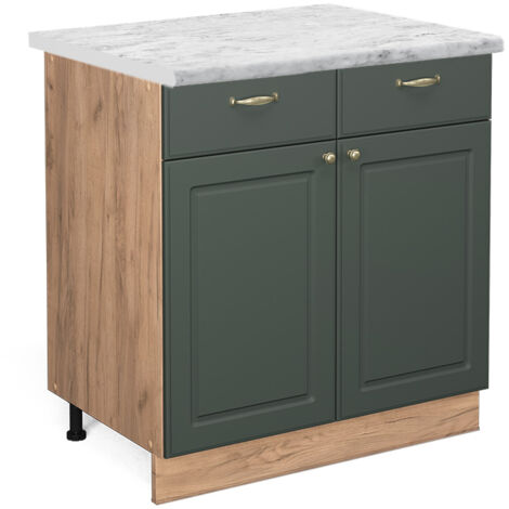 Meuble cuisine Fame-Line, Vert Or Campagne, 80 cm , PT Marbre, Vicco