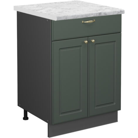Meuble cuisine Fame-Line, Vert Or Campagne, 60 cm avec tiroir, PT Marbre, Vicco (1/5)
