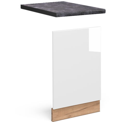 Façade Fame-Line, Blanc Haute brillance, 45 cm , PT Anthracite, Vicco (1/5)