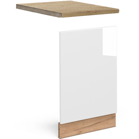 Façade Fame-Line, Blanc Haute brillance, 45 cm , PT Chêne, Vicco (1/5)