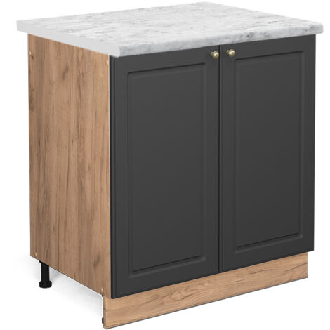 Meuble bas sous-évier Fame-Line, Anthracite-or, 80 cm , PT Marbre, Vicco