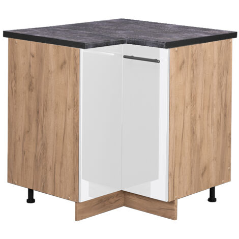Meuble d'angle Fame-Line, Blanc Haute brillance, 80.5 cm , PT Anthracite, Vicco (1/5)