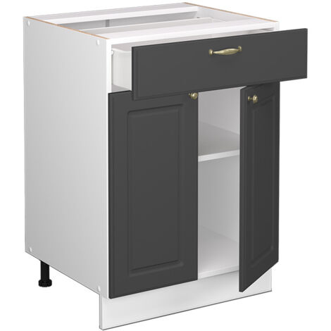 Meuble cuisine Fame-Line, Anthracite-or, 60 cm avec tiroir, PT Chêne, Vicco (1/5)