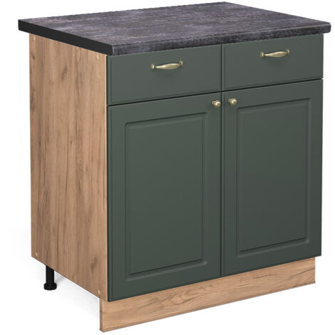 Meuble cuisine Fame-Line, Vert Or Campagne, 80 cm , PT Anthracite, Vicco (1/5)