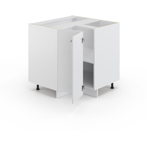 Meuble d'angle Fame-Line, Blanc Haute brillance, 80.5 cm , PT Chêne, Vicco