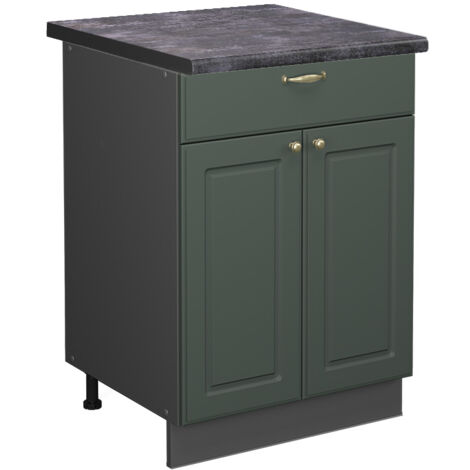 Meuble cuisine Fame-Line, Vert Or Campagne, 60 cm avec tiroir, PT Anthracite, Vicco (1/5)
