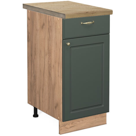 Meuble cuisine Fame-Line, Vert Or Campagne, 40 cm , PT Chêne, Vicco