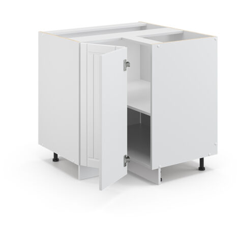 Meuble d'angle Fame-Line, Blanc campagne, 80.5 cm , PT Chêne, Vicco (1/5)