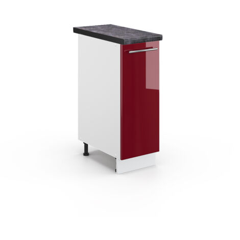 Meuble de cuisine Fame-Line, Rouge bordeaux Haute brillance, 30 cm , PT Anthracite, Vicco (1/5)