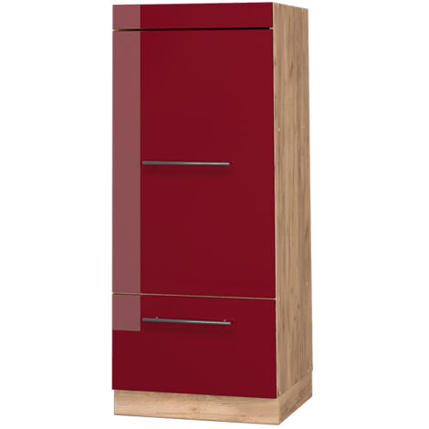 Armoire micro-ondes Fame-Line, Rouge bordeaux Haute brillance, 60cm, Vicco