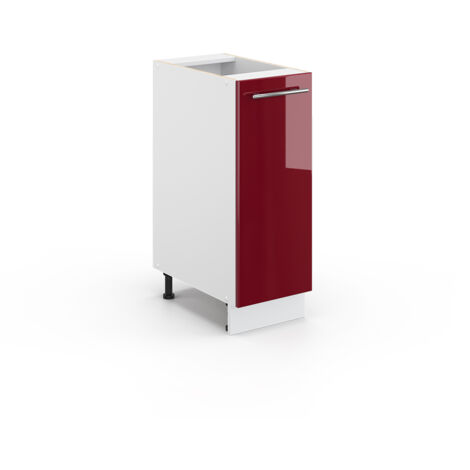 Meuble de cuisine Fame-Line, Rouge bordeaux Haute brillance, 30 cm sans plan de travail, Vicco