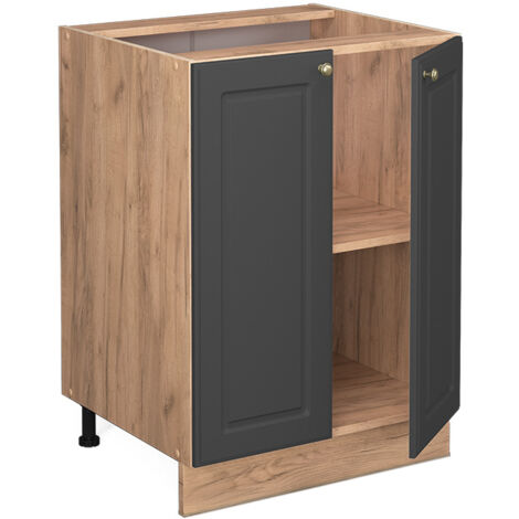 Meuble bas de cuisine Fame-Line, Anthracite-or, 60 cm , PT Chêne, Vicco