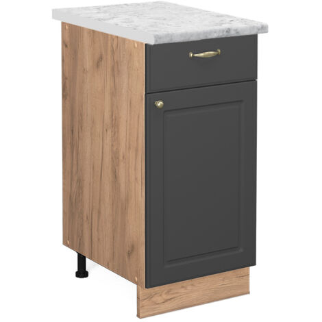 Meuble cuisine Fame-Line, Anthracite-or, 40 cm , PT Marbre, Vicco