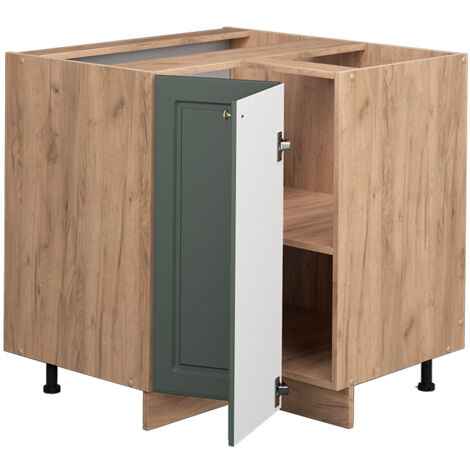 Meuble d'angle Fame-Line, Vert Or Campagne, 80.5 cm , PT Chêne, Vicco