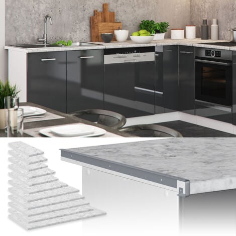 Plan de travail cuisine R-Line, blanc/marbre, 40 cm, Vicco