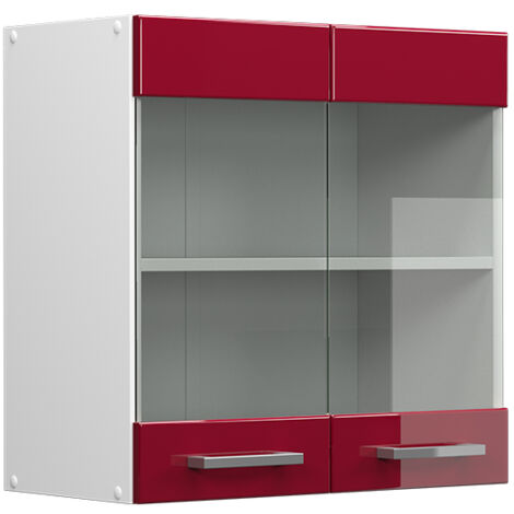 Armoire en verre R-Line, Rouge brillant, 60cm, Vicco (1/5)