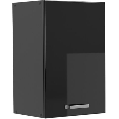 Elément haut de cuisine R-Line, Noir Haute brillance, 40 cm, Vicco