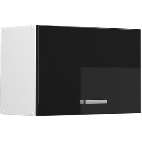 Elément haut de cuisine R-Line, Noir Haute brillance, 60 cm Plat, Vicco (1/5)
