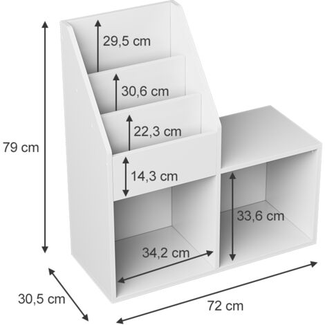 Bibliothèque enfant Conny, Blanc, 72 x 79 cm avec petites tablettes, Vicco
