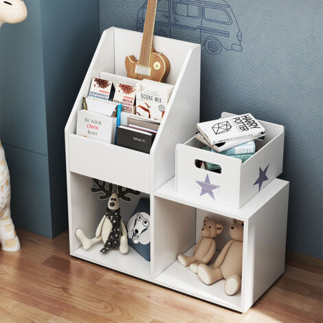 Bibliothèque enfant Conny, Blanc, 72 x 79 cm avec petites tablettes, Vicco