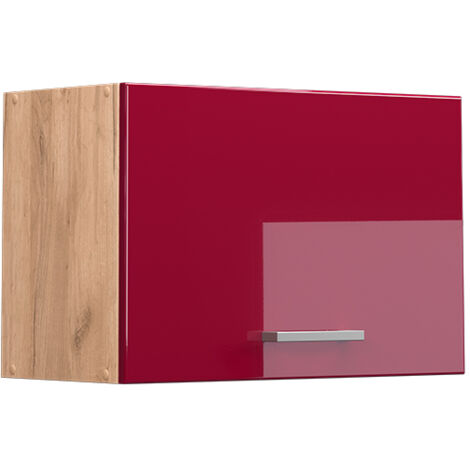 Elément haut de cuisine R-Line, Rouge brillant, 60cm Plat, Vicco
