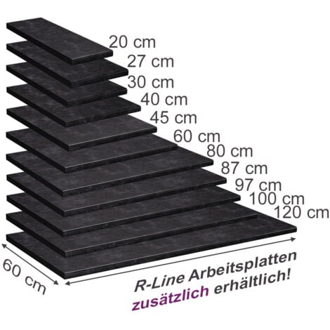 Plan de travail cuisine R-Line, Anthracite, 100 cm, Vicco